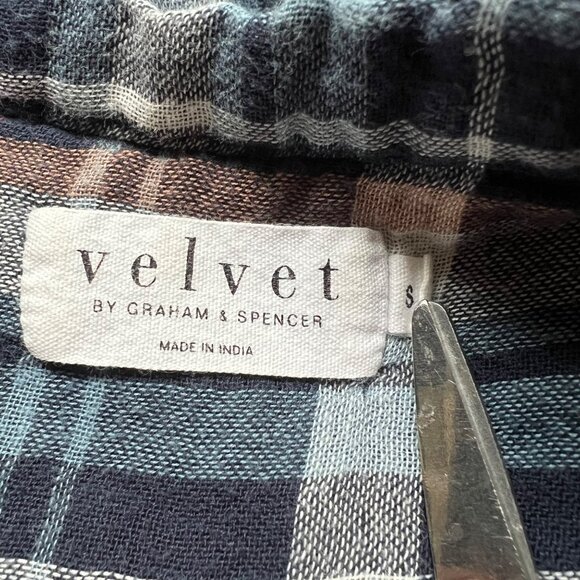 Velvet By Graham & Spencer Size S Blue Red Gabrielle Plaid Tunic Shirt Dress - Picture 7 of 16